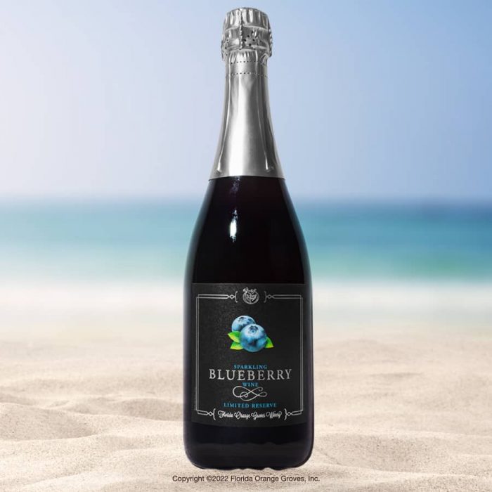 Photo of Sparkling Blueberry Blue wine bottle
